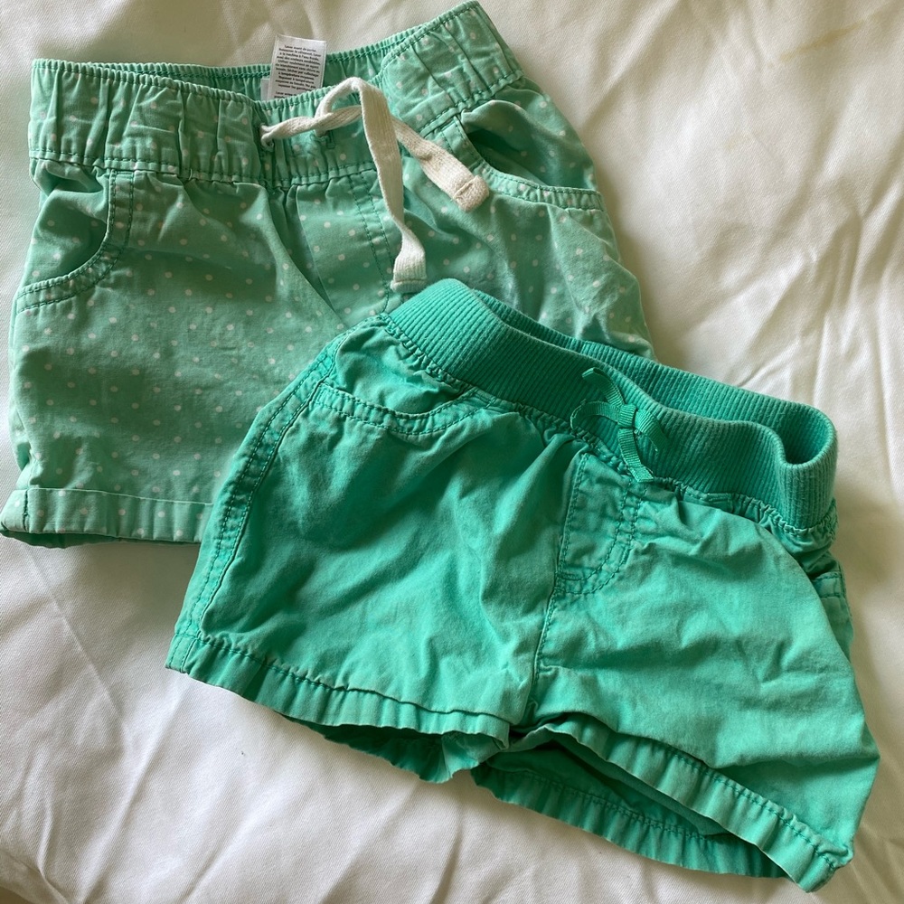 Two pairs of cut shorts 2T and 24m